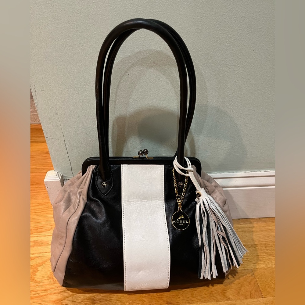 Vintage Koret Purse Handbag Tri color Black/White/Gray